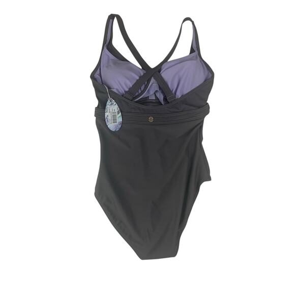 Prana women's small 34D gray new Aelyn One-Piece Swimsuit underwire athletic - Picture 2 of 13